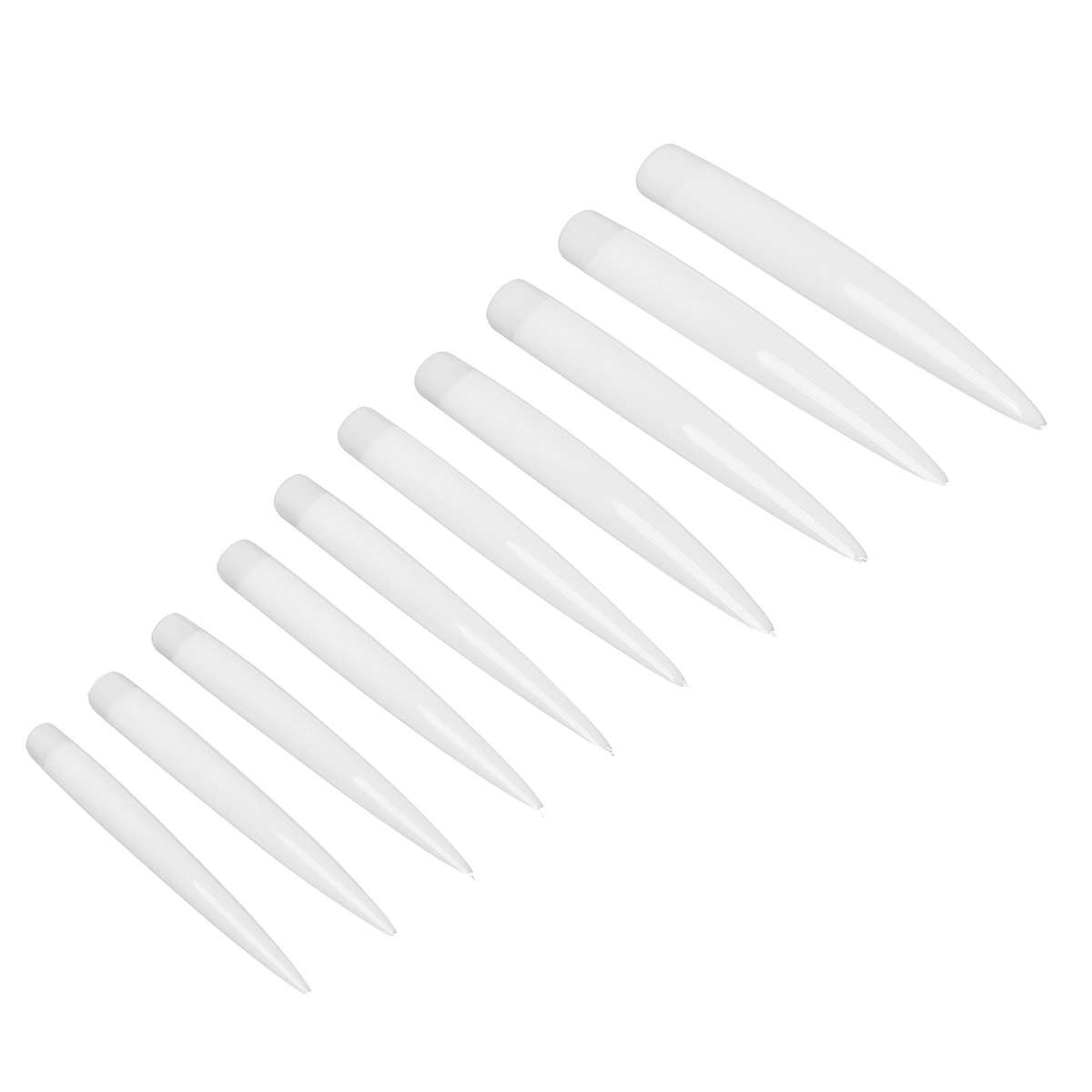 10pcs Professional Long Pointed Nail Tip Home Salon Fake False Nail Set Mani CHW
