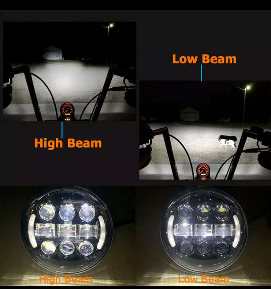 For Harley Davidson Sportster XL 1200 883 5-3/4" 5.75 LED Headlight Turn Signal