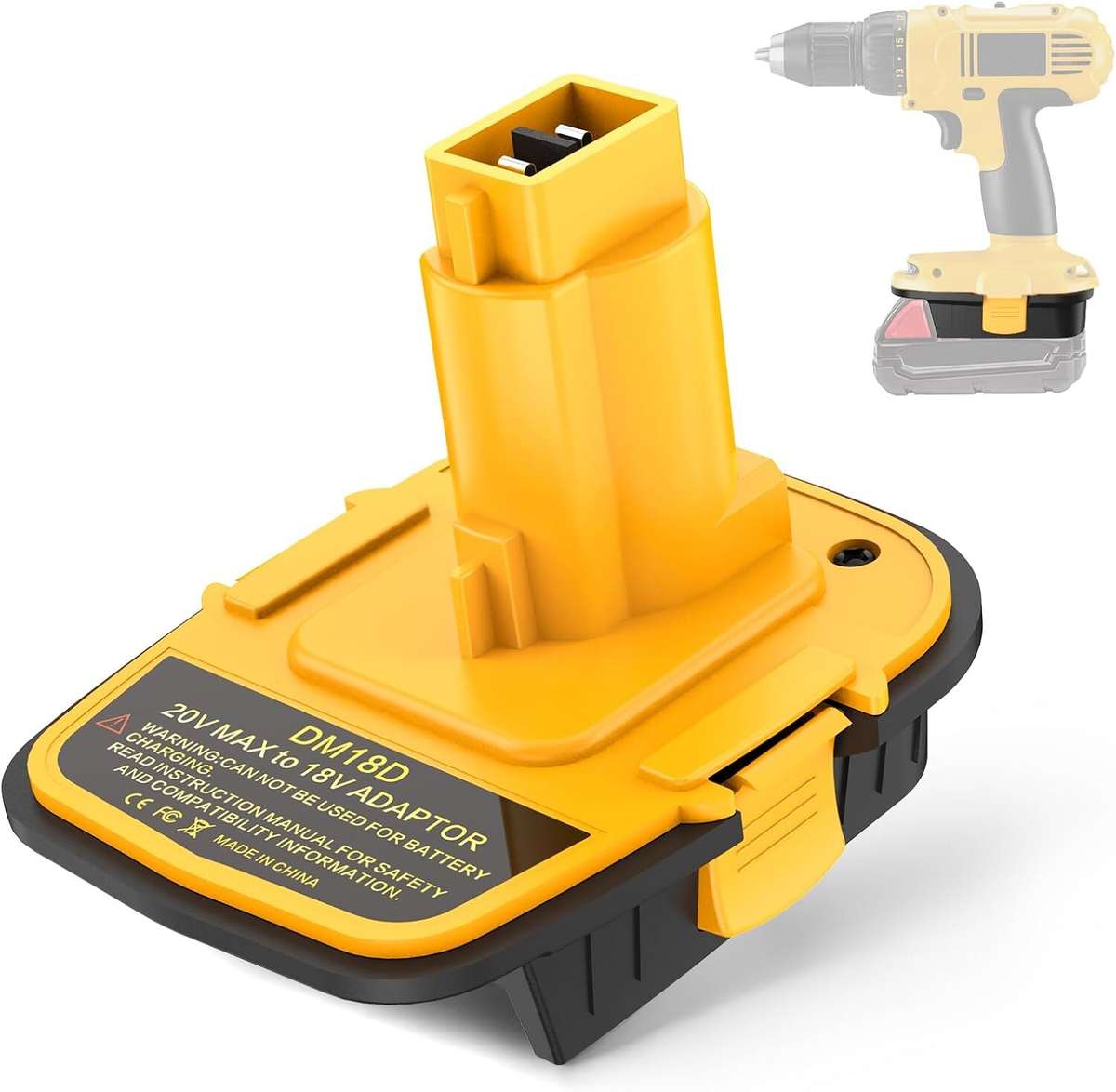 Adapter for Dewalt for Milwaukee 18v Li-ion Battery to for Dewalt 18v NiCad Tool