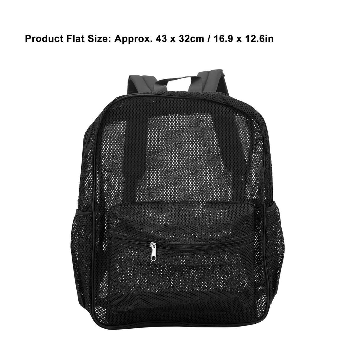 Mesh Backpack Heavy Duty Lightweight Large Capacity Washable See Through CW