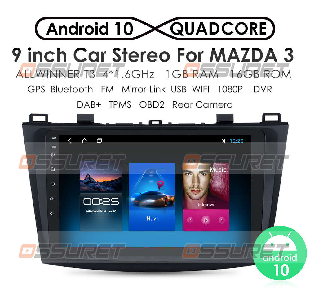 For Mazda 3 2010 2011 2012 2013 9" Car Radio Stereo Android10 GPS WiFi Player US