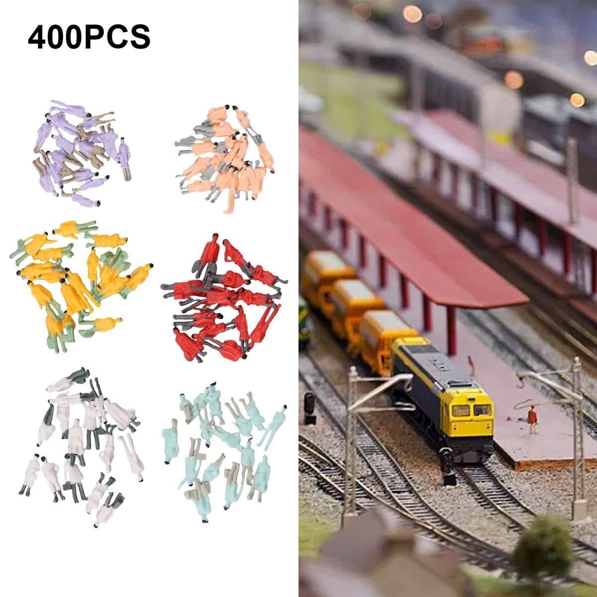 400Pcs Railway Train Layout 1:87 HO Scale Painted Figures Model People Passenger