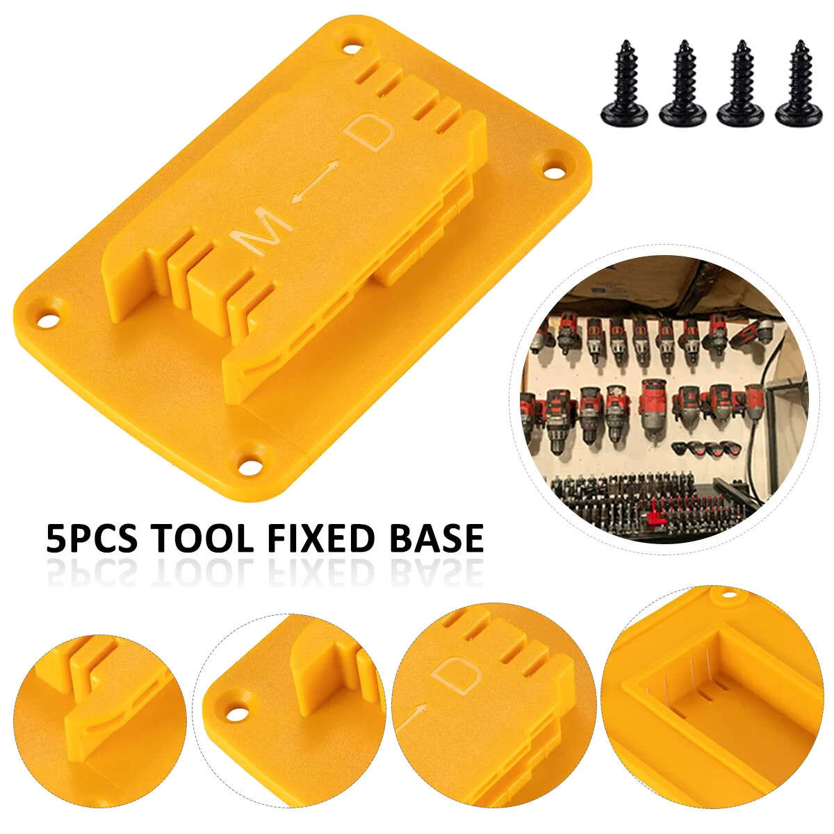 5 Packs Tool Mount Holder for Dewalt 14.4V 18V 20V Drill Tool for Milwaukee 18v