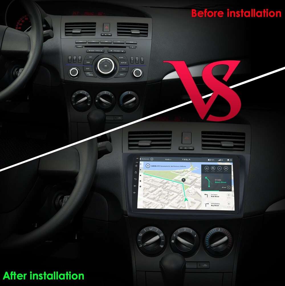 For Mazda 3 2010-2013 Android 12 9" Car Play Stereo Radio Head Unit GPS Nav SWC