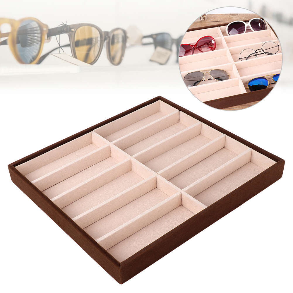 Sunglass Box 10 Grids Modern Glasses Organizer Eyeglass Display Storage Case CHW