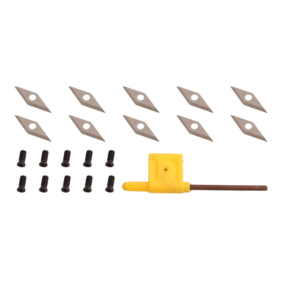 10pcs For Wood Turning Tool Inserts 10x30mm Carbide With Screws For DIY Use