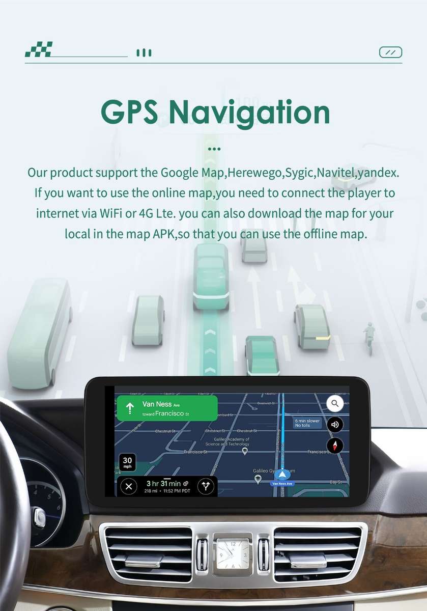 Android Car GPS Radio Stereo DSP Carplay For Benz E Class E200 E300 W212 6G+64GB