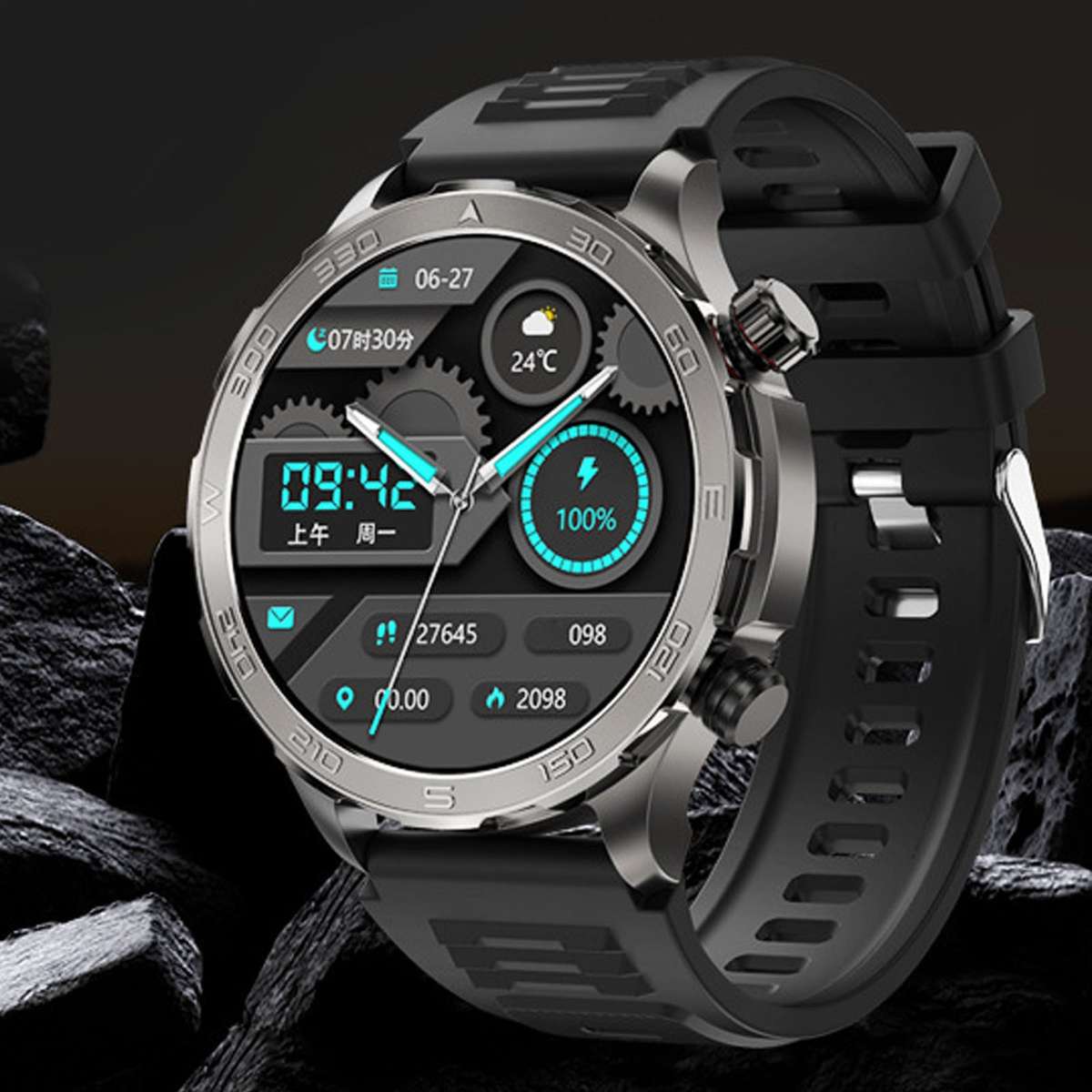 Smart Watch With Cordless Call 1.53in HD Full Touchscreen IP67 Waterproof Mu CHW