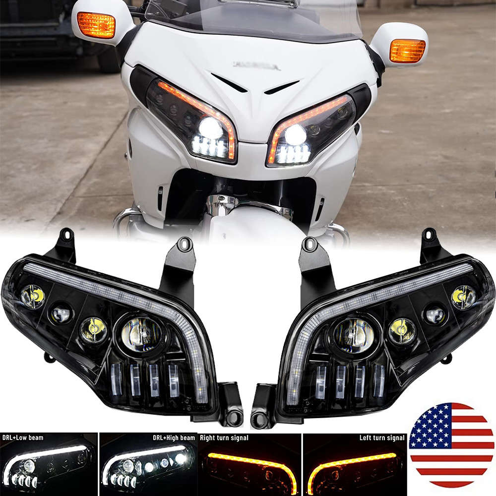 LED Projection Headlight Turn Signal Assembly for Honda GoldWing GL1800 2001-17
