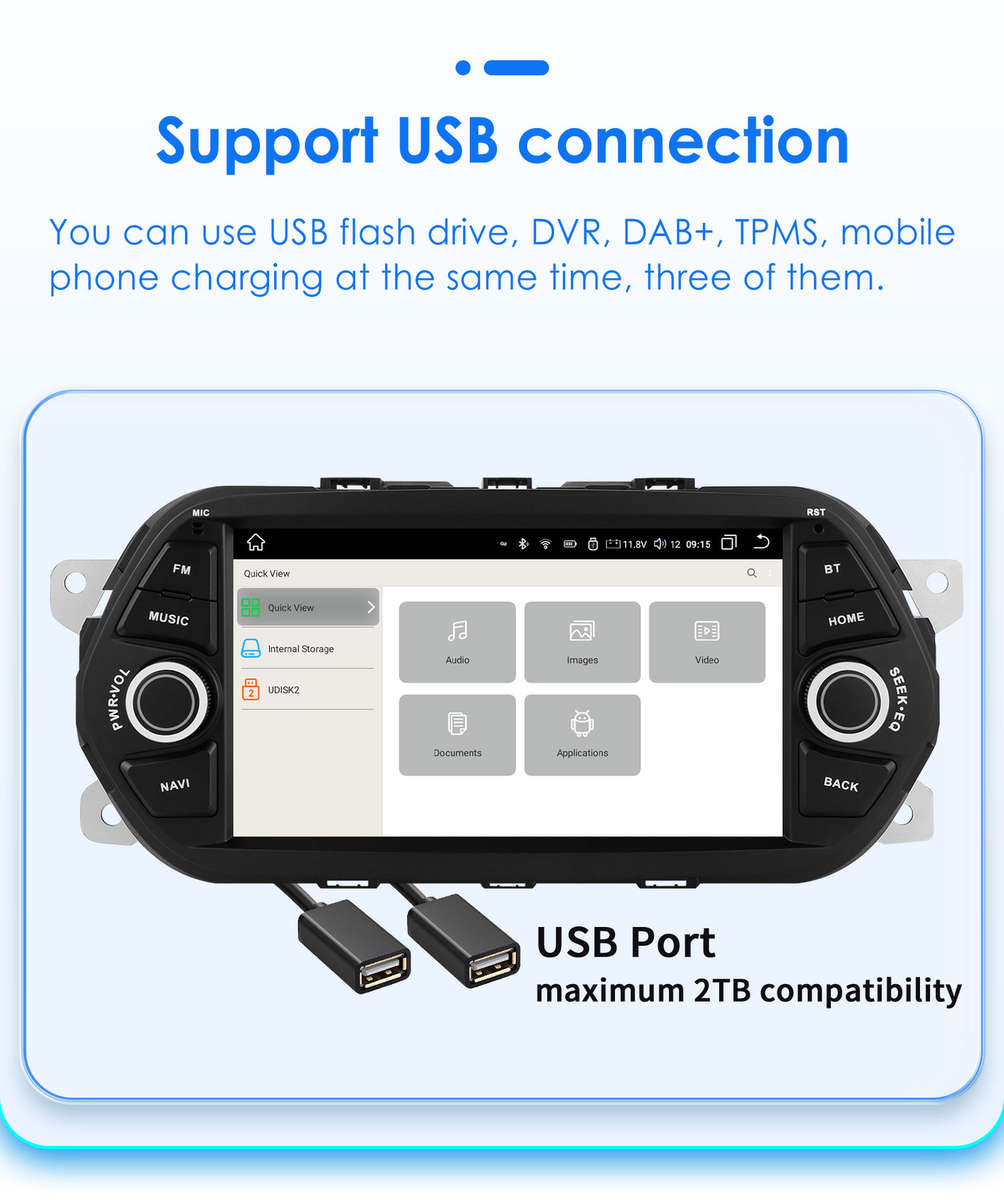 2+32GB Android 12 Apple CarPlay Car Stereo GPS Head Unit For Fiat Tipo 2015-2017