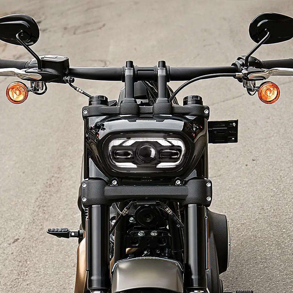 LED Headlight DRL High Low Beam For Harley Fat Bob 2008-2019 Driving light