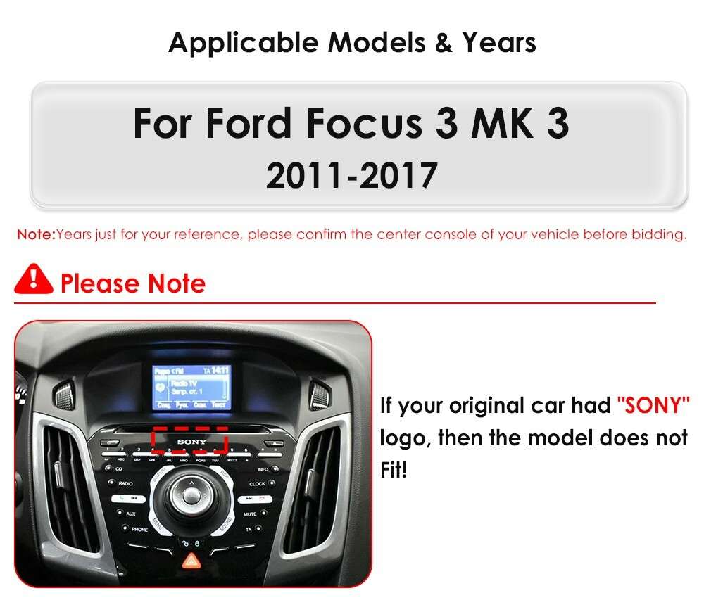 For 2011-2017 Ford Focus 9'' Android 12 Car Stereo Radio GPS Navi 2+32GB Canbus