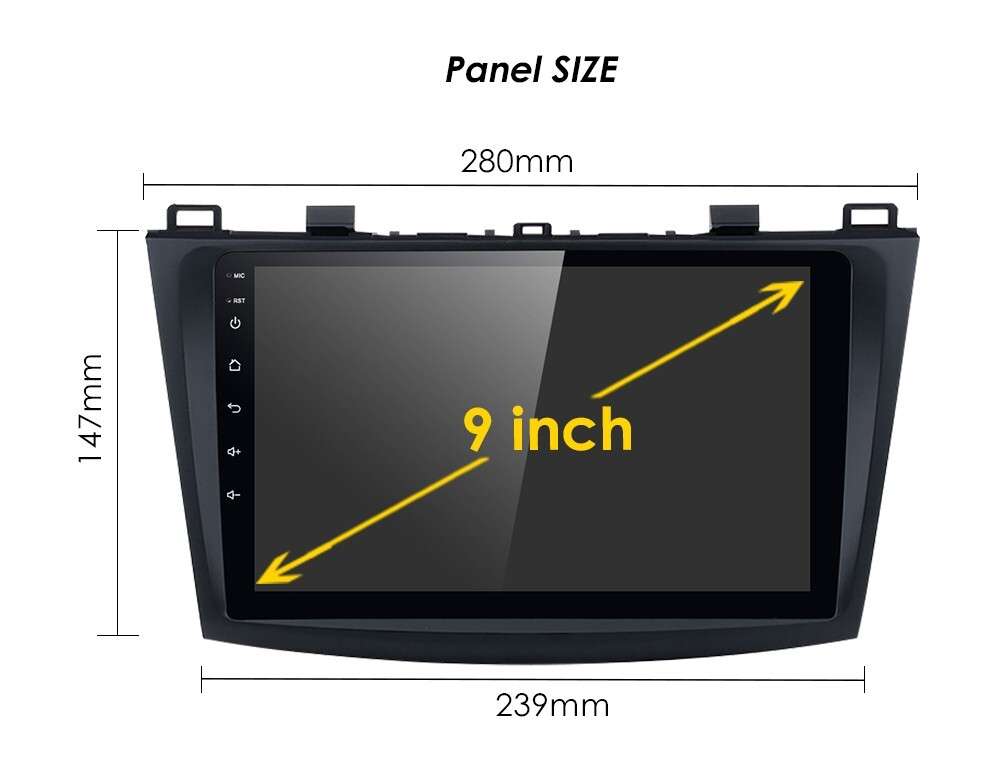 For Mazda 3 2010-2013 Android 12 9" Car Play Stereo Radio Head Unit GPS Nav SWC