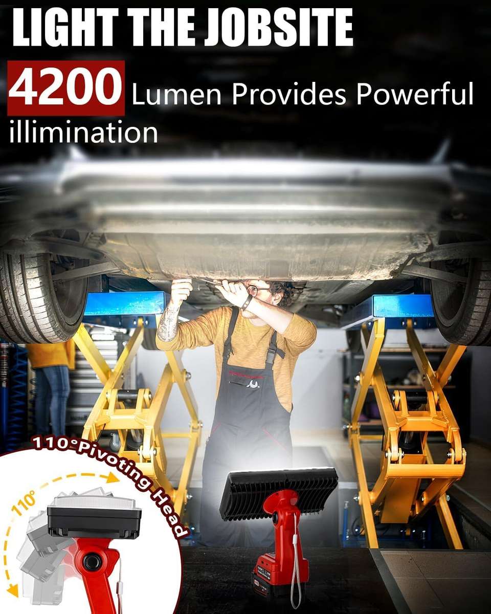 40W 4200LM Flashlight Led Work Light Floodlight Spotlight for Milwaukee 18V USB
