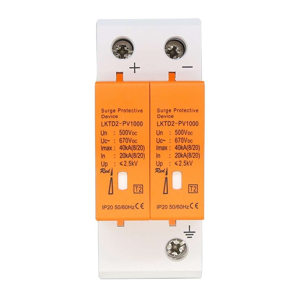 Effective Surge Protector For Solar Panels 2P DC500V 40KA DIN Rail Installation
