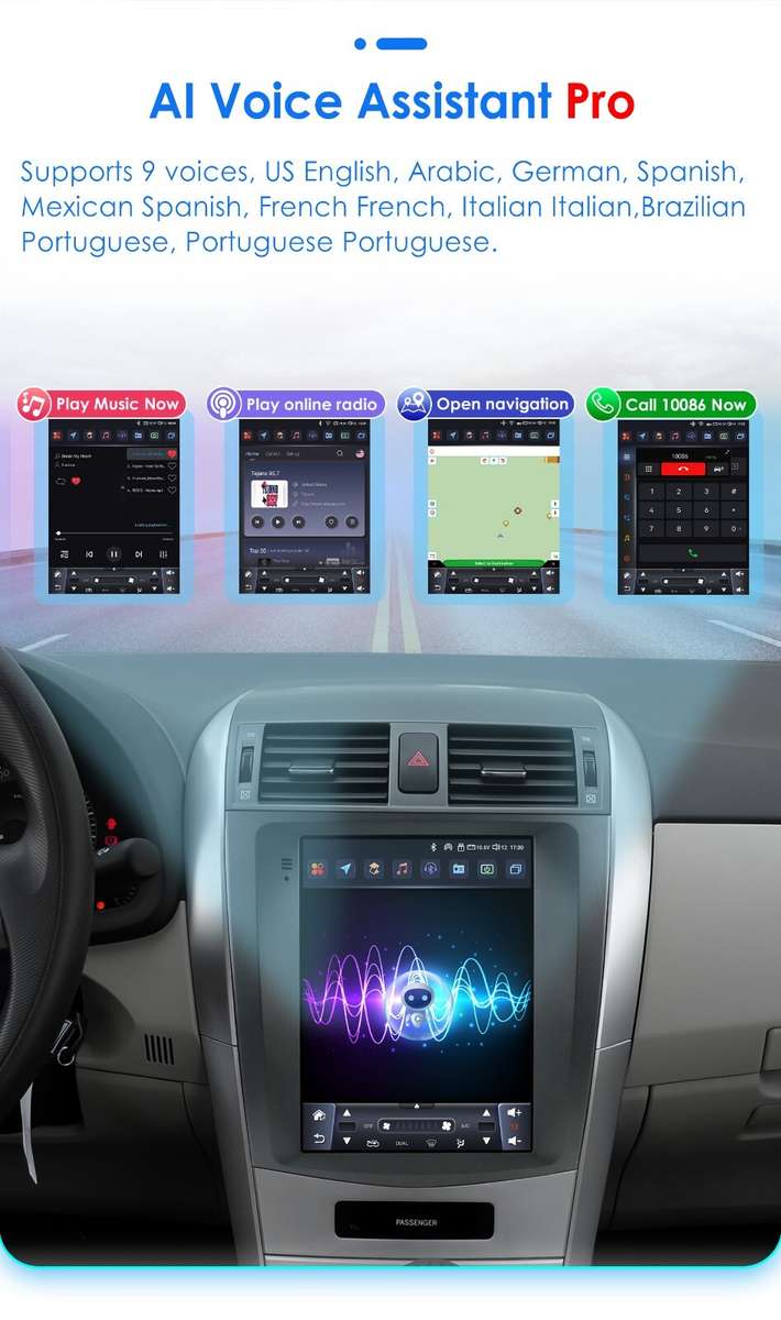 9.7"Android 12 For Toyota Corolla E140 E150 2006-2013 CarPlay Radio GPS Navi RDS