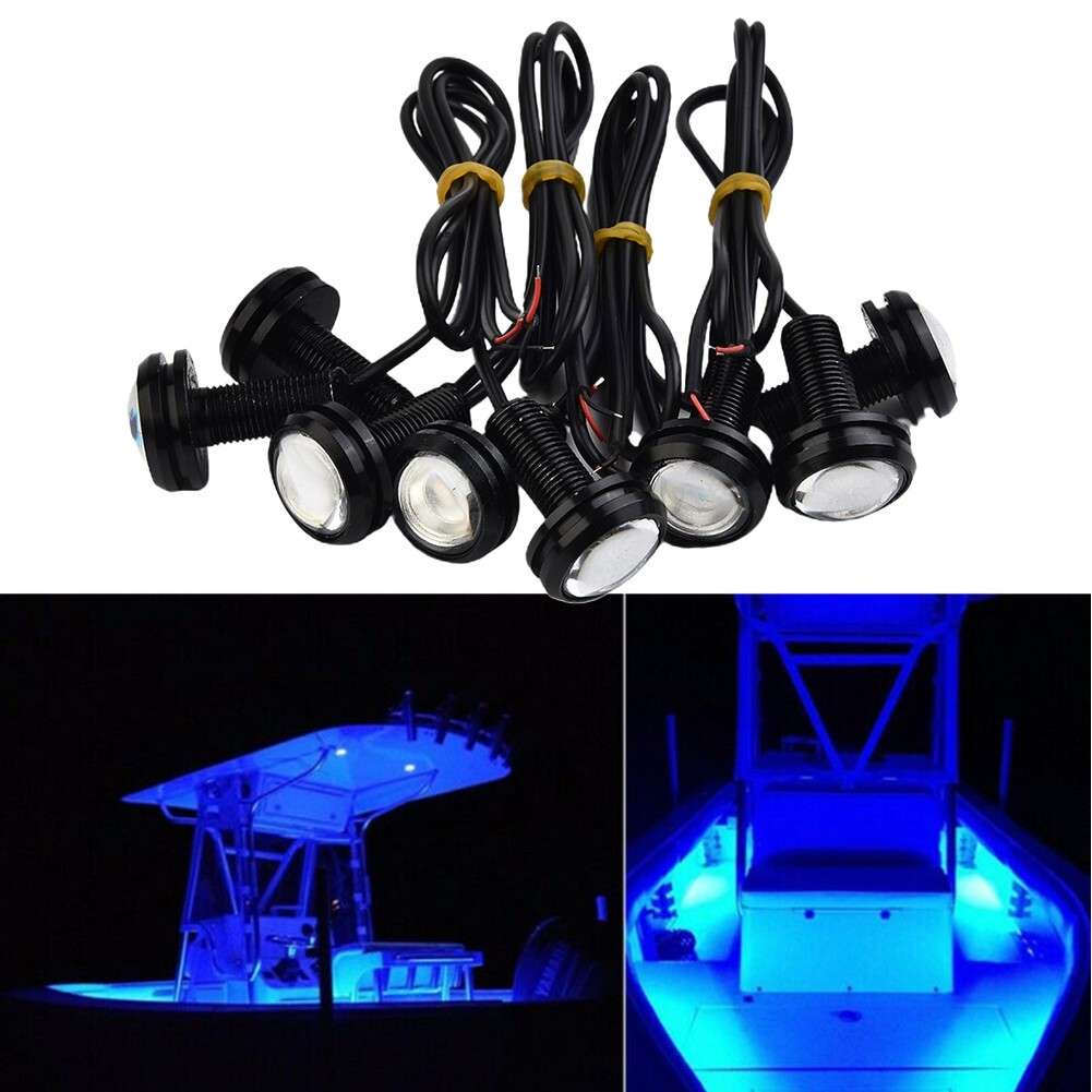 8x LED Boat Light Underwater Troll Swimming Pool Pond Fountain Light 12V DC