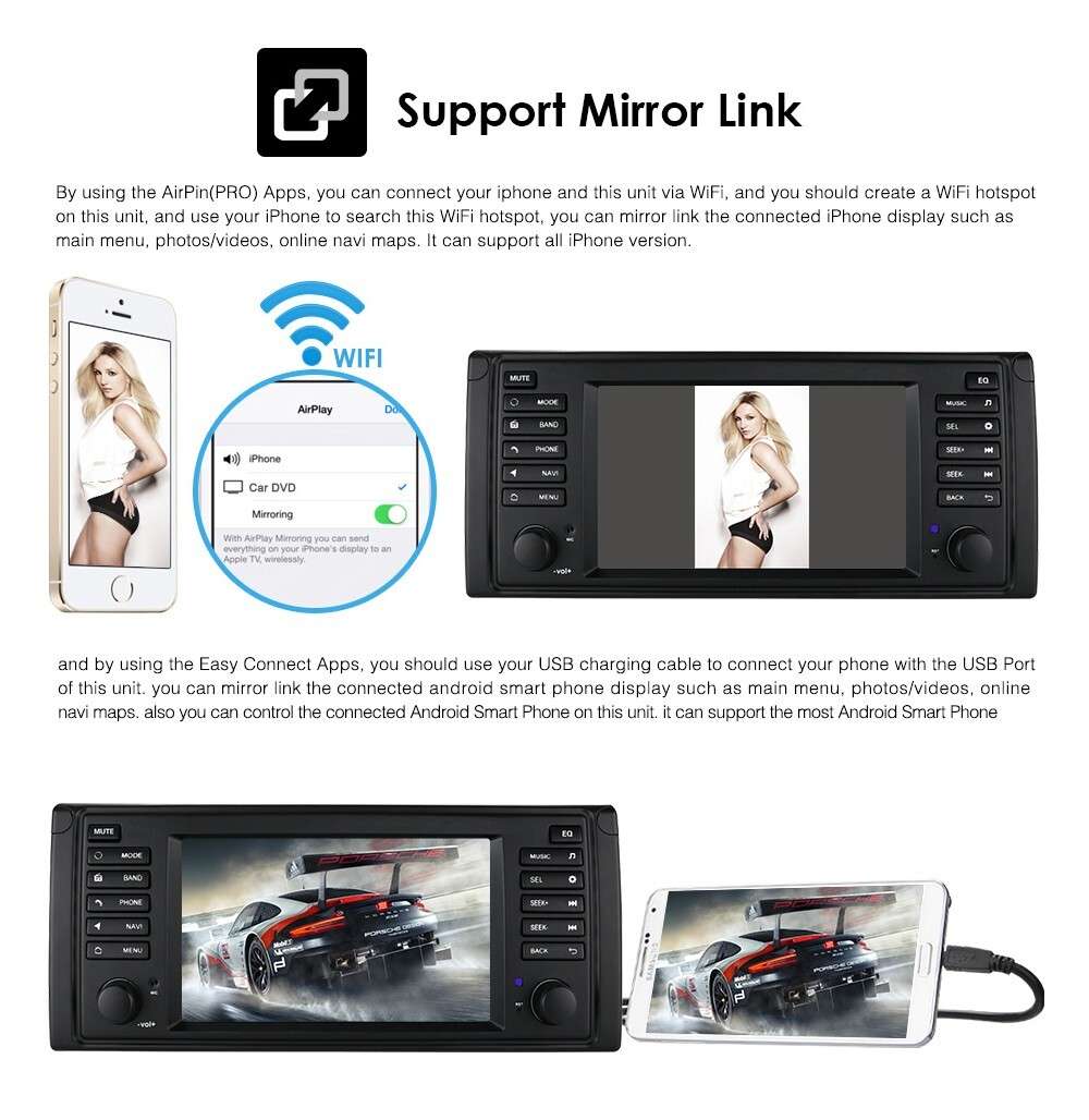 For BMW E53 X5 E39 Car Stereo WiFi 7" Android 12 Radio GPS Navigation BT CarPlay