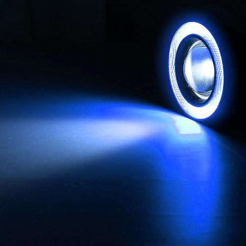 2Pcs  LED Fog Light Projector Angel Eyes Super Lamp w/ COB Halo Rings
