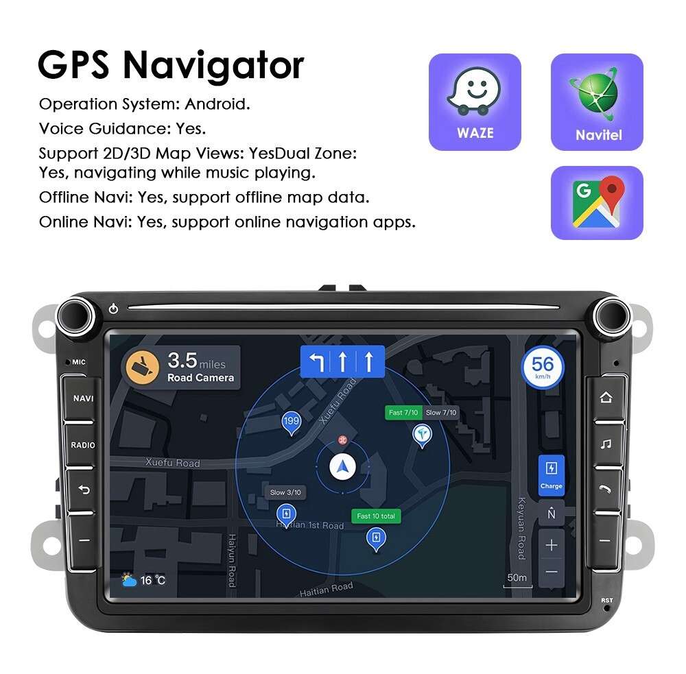 32GB For VW Golf MK5 6 Jetta Polo Apple Carplay Android 13 Car Radio GPS +Camera
