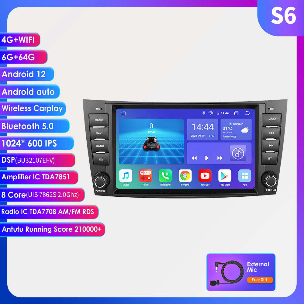 6+64GB Android 8CORE For Mercedes-Benz E Class W211 CLS-W219 GPS Stereo CarPlay