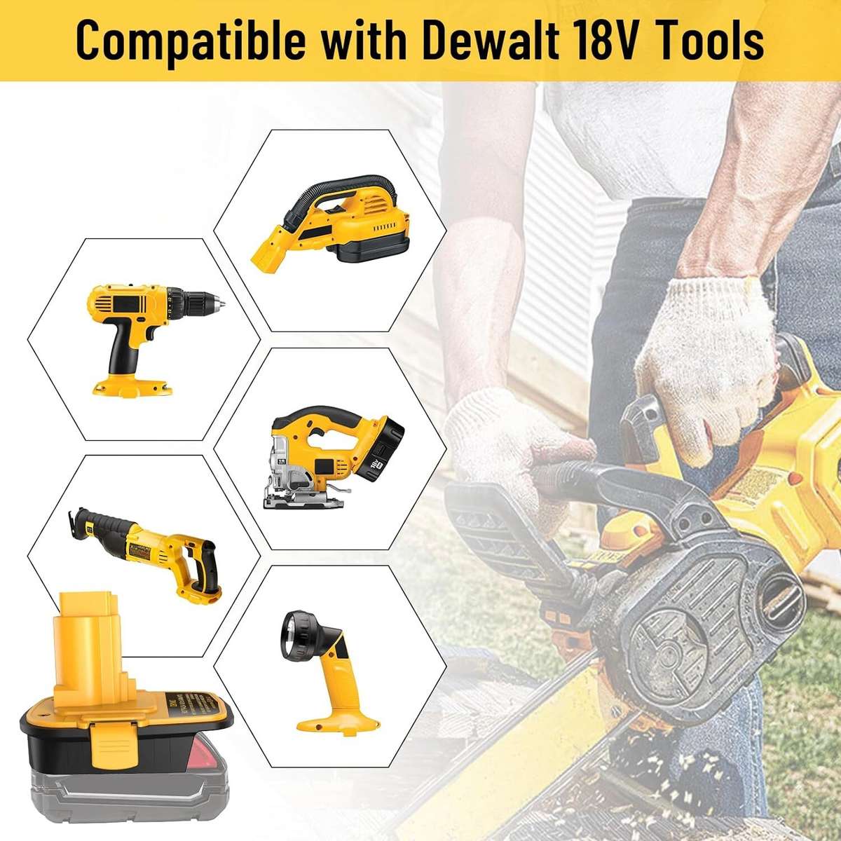Adapter for Dewalt for Milwaukee 18v Li-ion Battery to for Dewalt 18v NiCad Tool