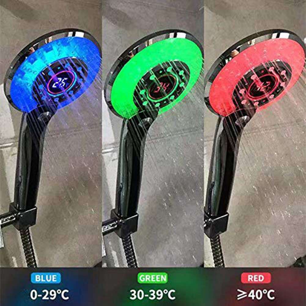 Adjustable Temperature LED Showerhead With Color Indicators For Optimal Comfort