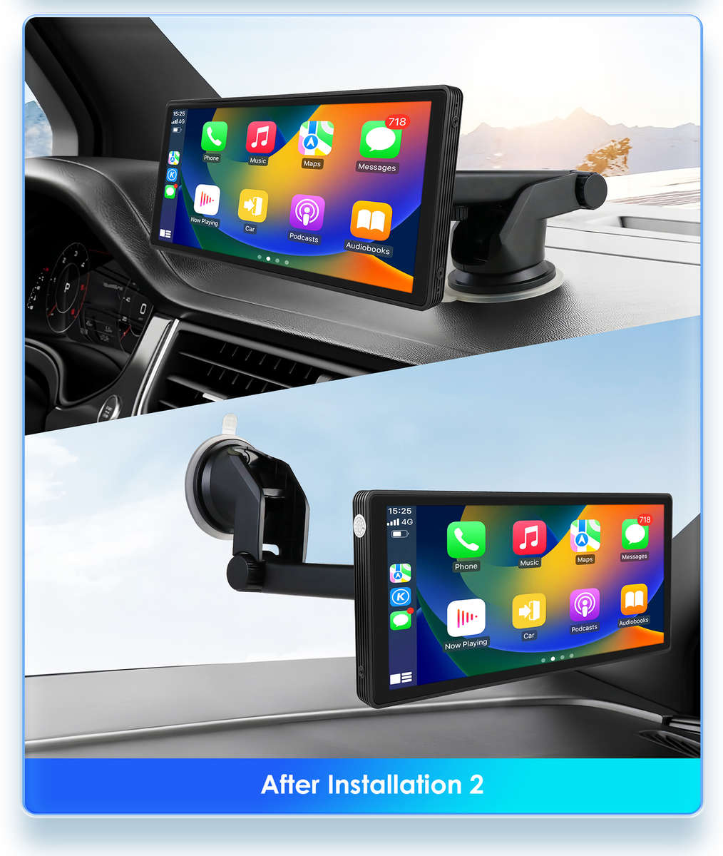 Wireless Apple Carplay Android Auto Portable 10.26" Car Stereo GPS Navi Radio FM