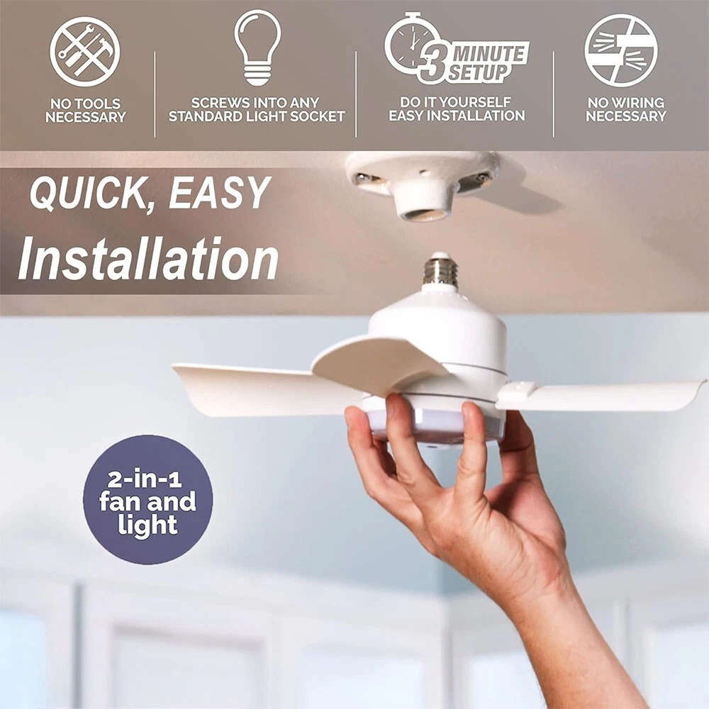 Socket Fan LED Light