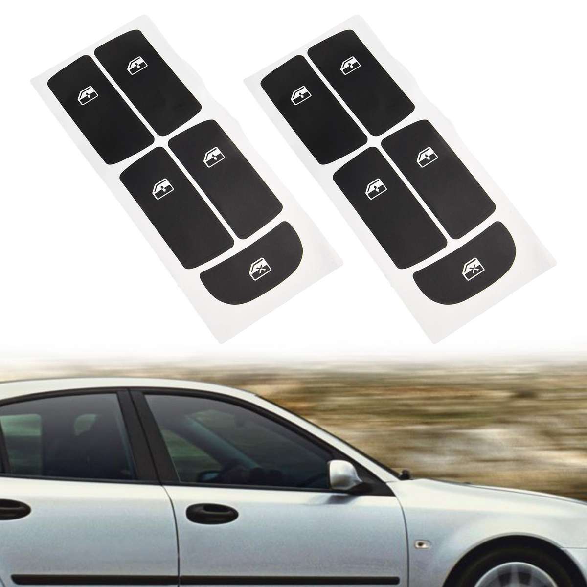 Repair Set Of Control Button Decals For SAAB 9 3 (03 12) Vinyl Overlay Stickers