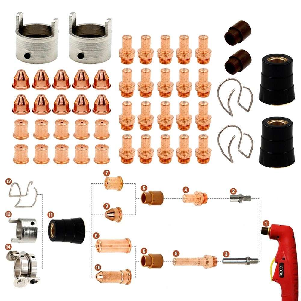 48 Pcs Replacement Eastwood-Versa, Cut Plasma Torch Consumables For CB70