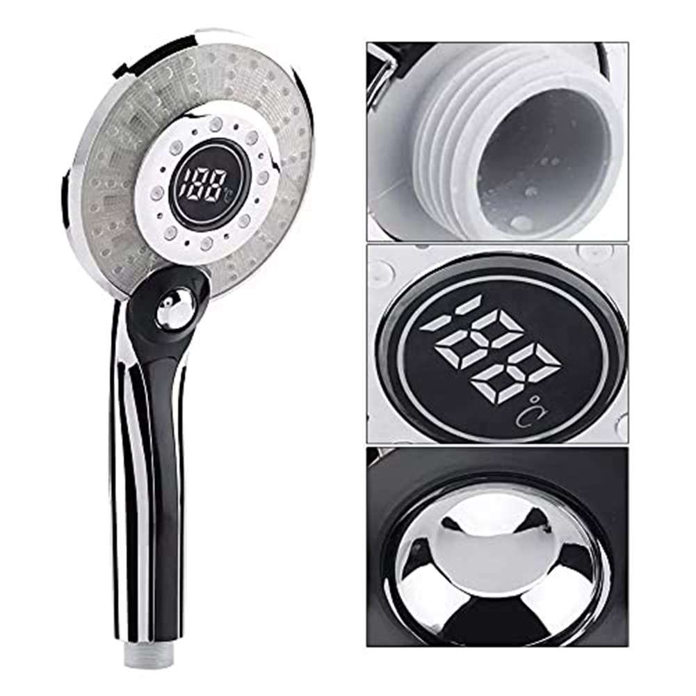 Adjustable Temperature LED Showerhead With Color Indicators For Optimal Comfort