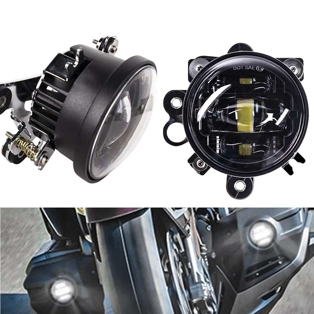 LED Fog Lights with Mounting Bracket DOT Driving Lamp For Honda Goldwing GL1800