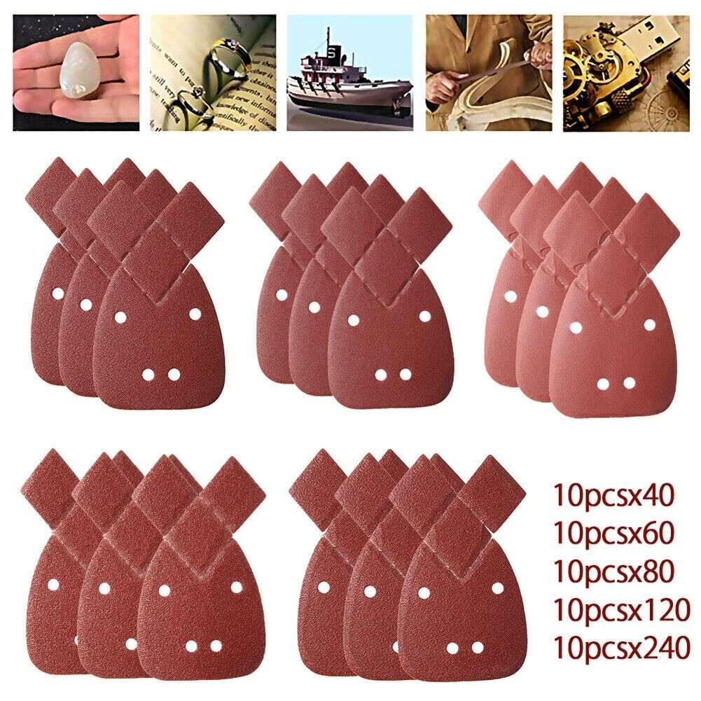 50pcs Sandpaper Sanding Sheets For Black Decker Palm High Quality