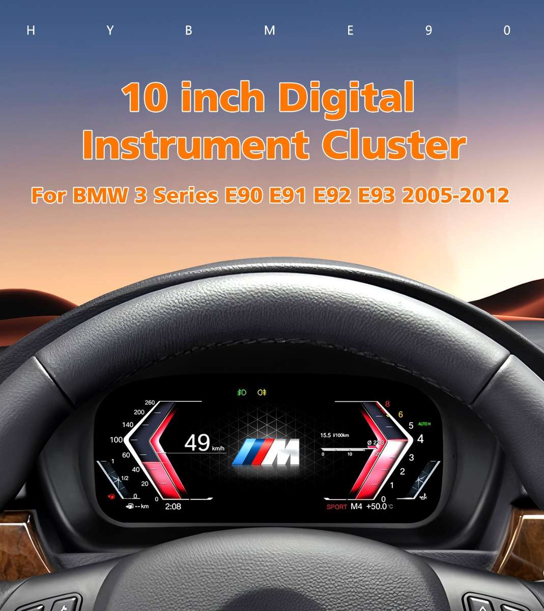 10" Digital Instrument Cluster Speedometer Panel For BMW 3 Series E90-E93 05-12