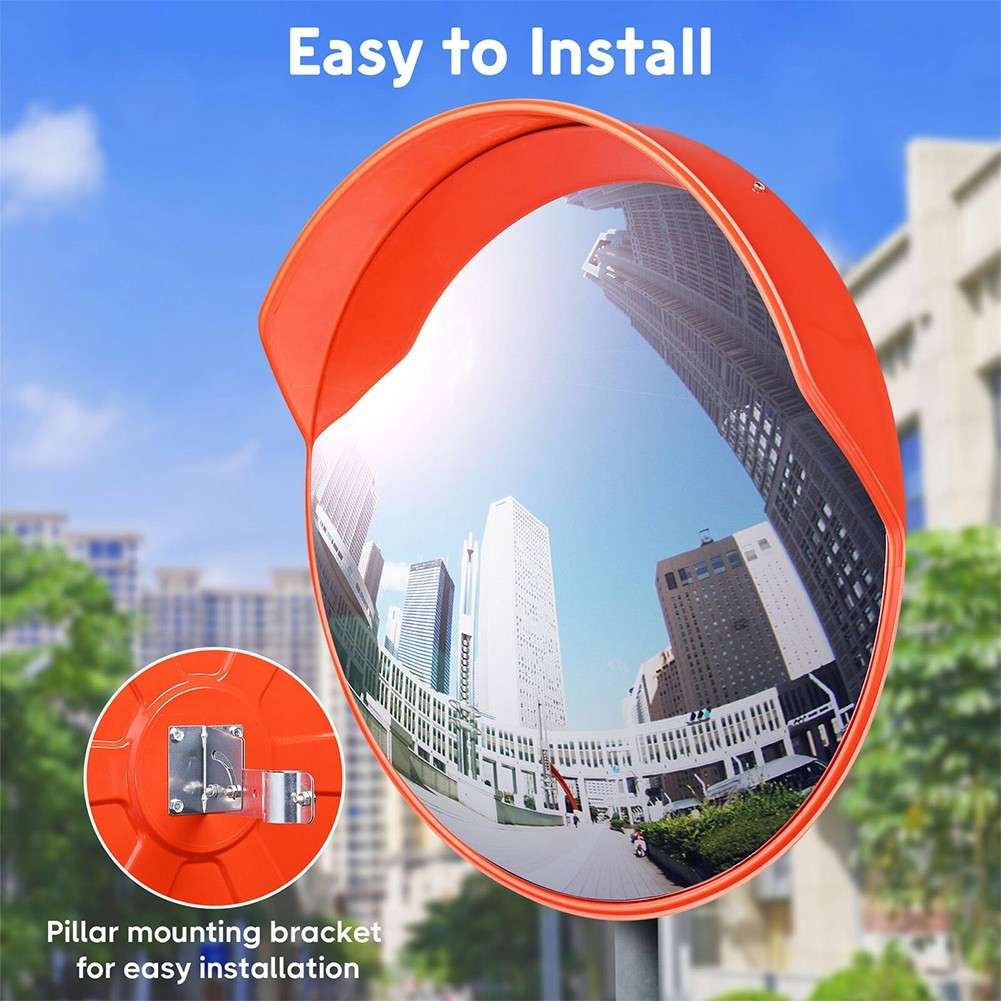 Traffic Convex PC Mirror Wide Angle Blind Spot Corner Road Parking Safety 18"