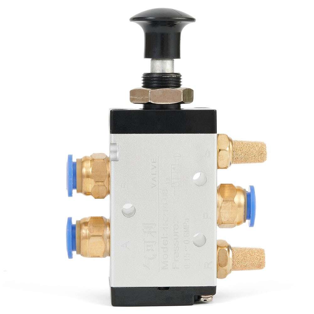 4R210-08 Hand Push Pull Pneumatic-Air Valve 5 Ways 2 Pos 1/4"BSPT & Connector