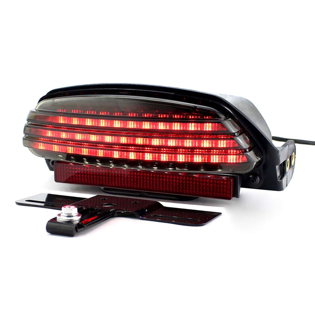 Tri-Bar Fender LED Red Tail Light For Harley Davidson Dyna Fat Bob FXDF 2006 up