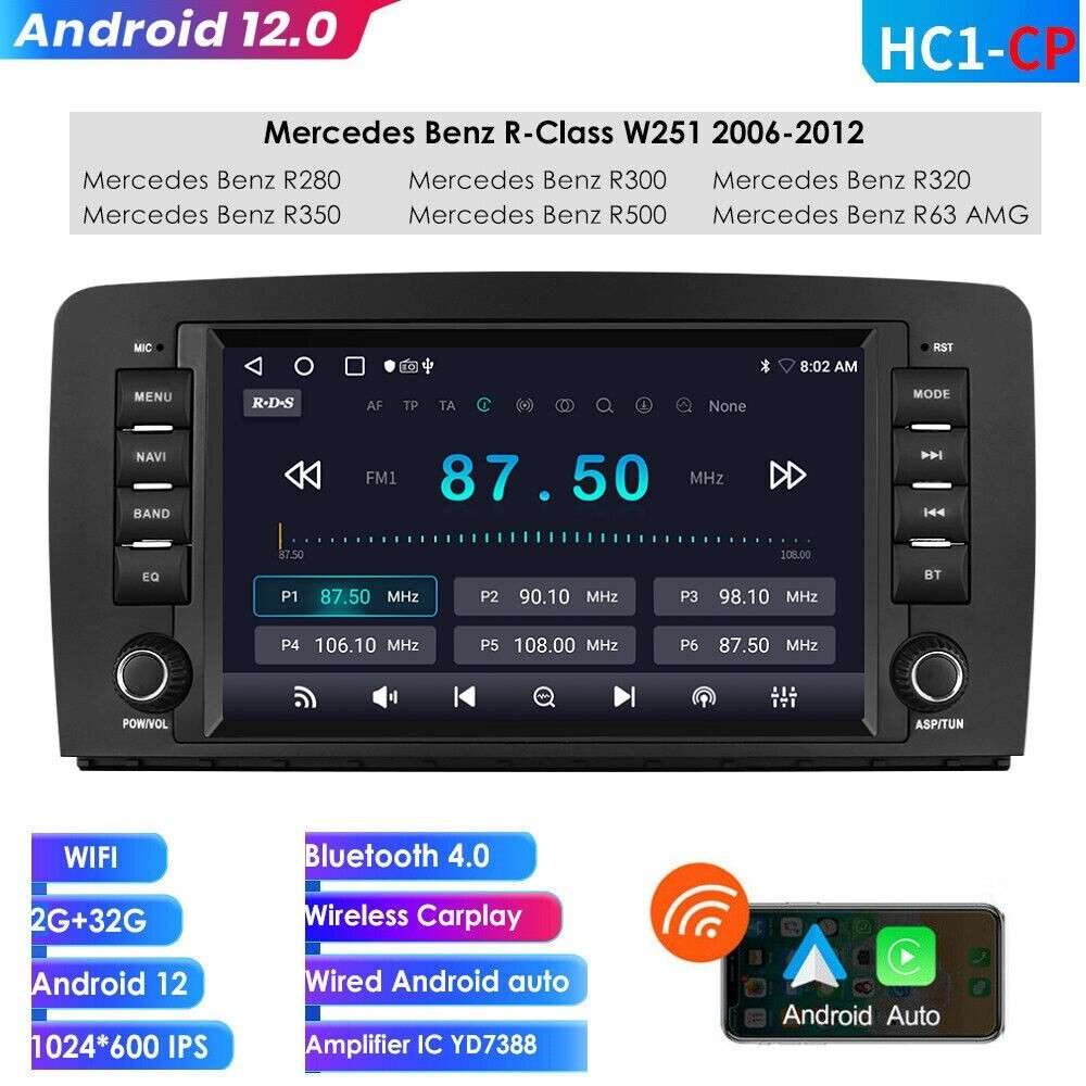 For Mercedes Benz R-Class W251 2006-2013 Android 12 Car Stereo Radio GPS CarPlay