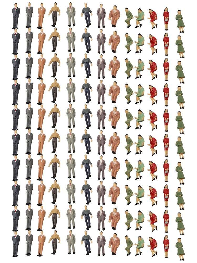 130Pcs O Scale 1:48 Painted Figures People Passenger Different Poses People-New
