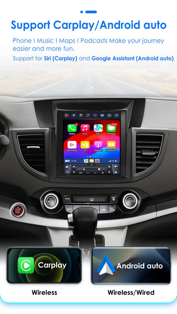 9.7'' For Honda CR-V 2012-2016 Car Multimedia Radio Carplay Android 13 GPS Navi