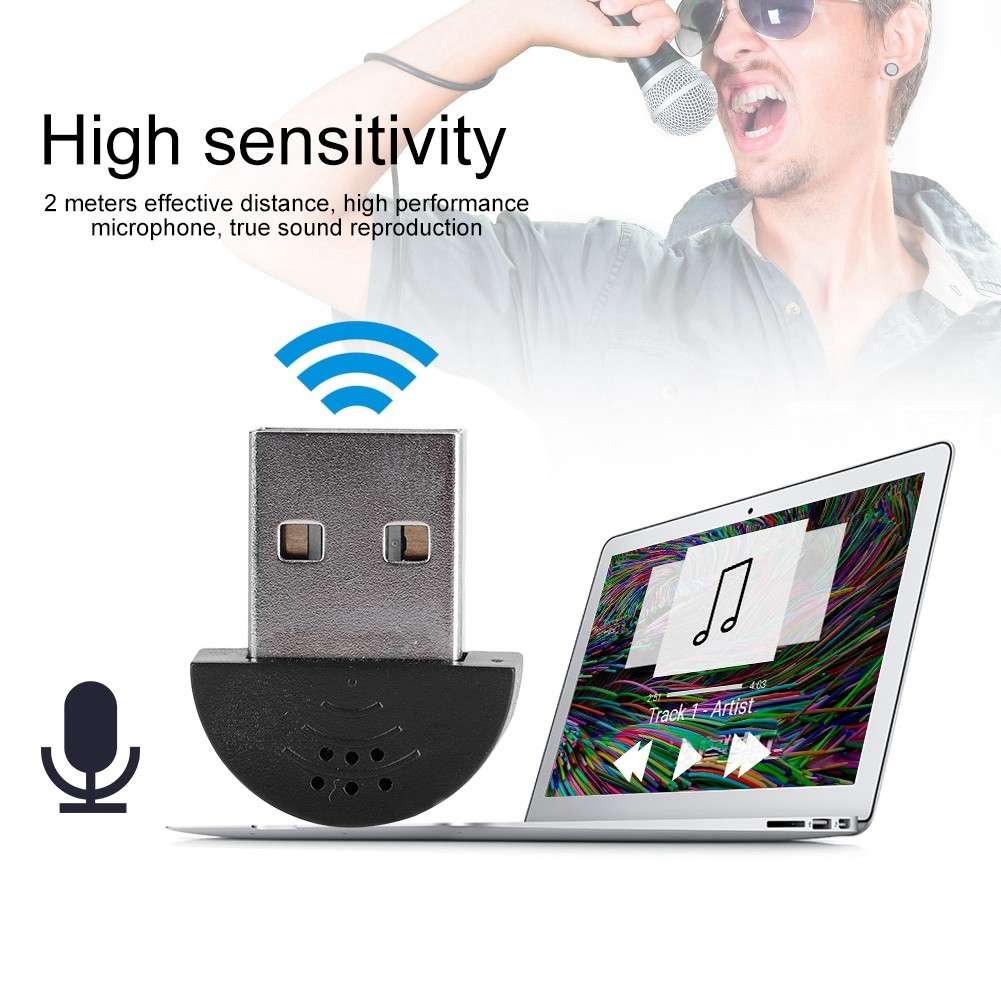 Portable USB Mini Studio Speech Microphone Recording Audio MIC Adapter For C CHW