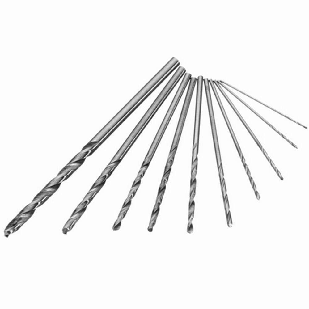 Aluminum Silver Pin Vise Hand Push Drill Chuck For Jewelry Tool&10PCS Micro Bits