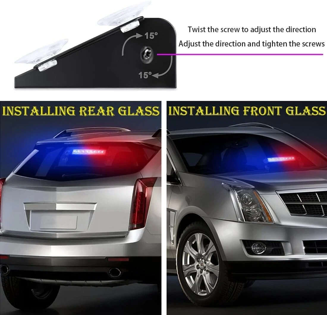 Dash Mount Emergency Strobe Light - Dash Strobe Light Flashing Light *8LED