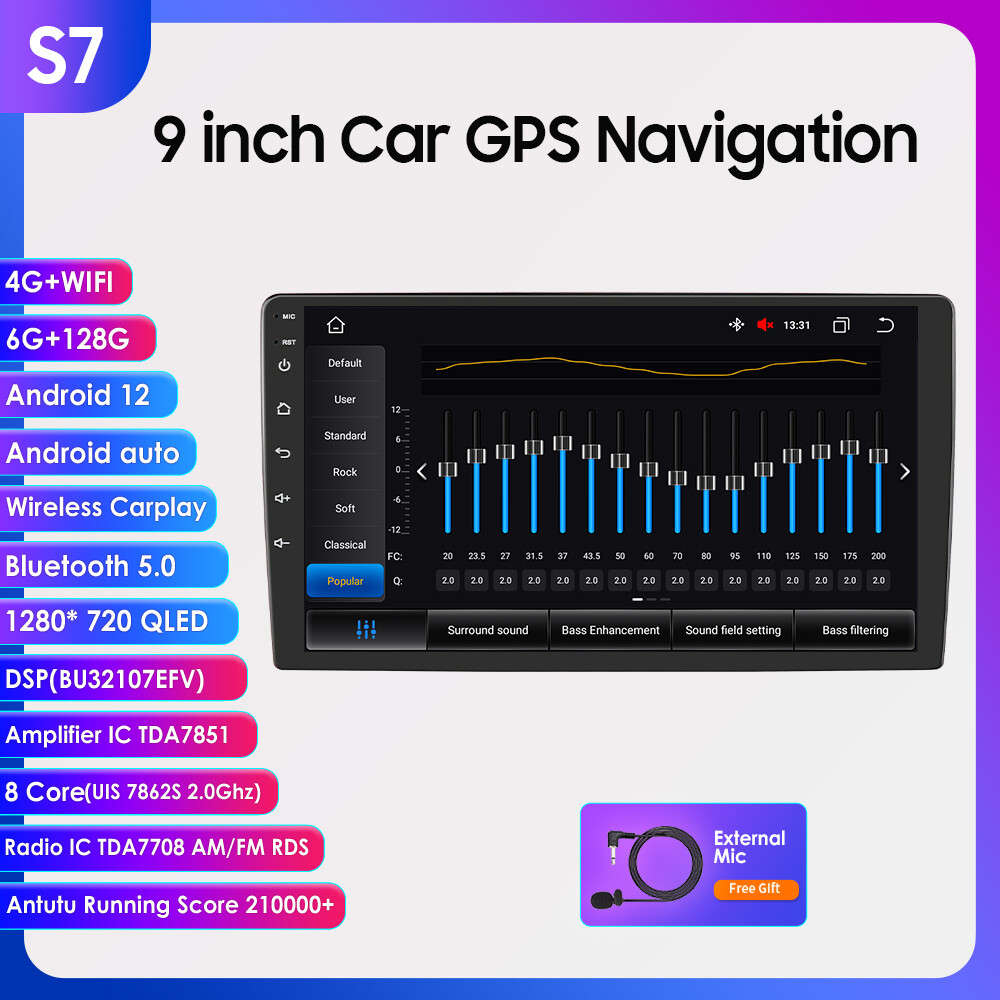 8-Core 9" Car Stereo Radio Android 12 CarPlay Auto GPS Navi Player DSP 6GB+128GB