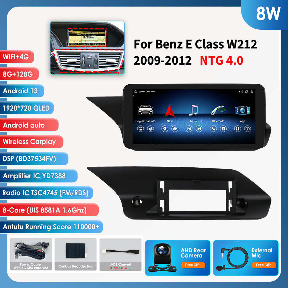 10.25'' Android 8+128GB GPS Radio CarPlay Mercedes Benz E Class W212 E350 NTG4.0