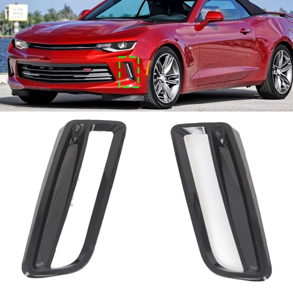 Fog Light Cover For Chevy For Camaro ZL1 1LT 2016-19 Foglight Frame Shade Black