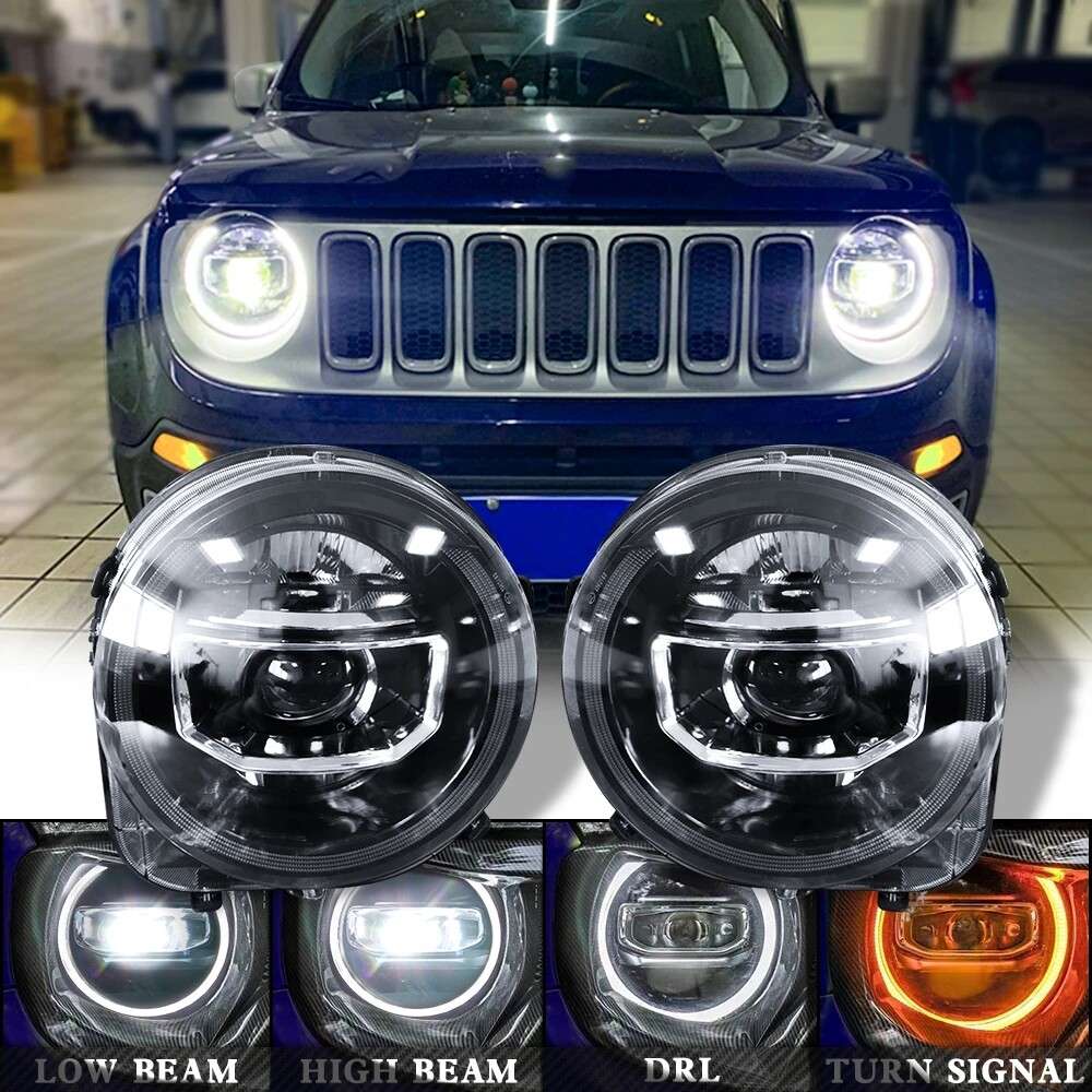 Headlights LED DRL Running lights Car Headlight For Jeep Renegade 2014-2021