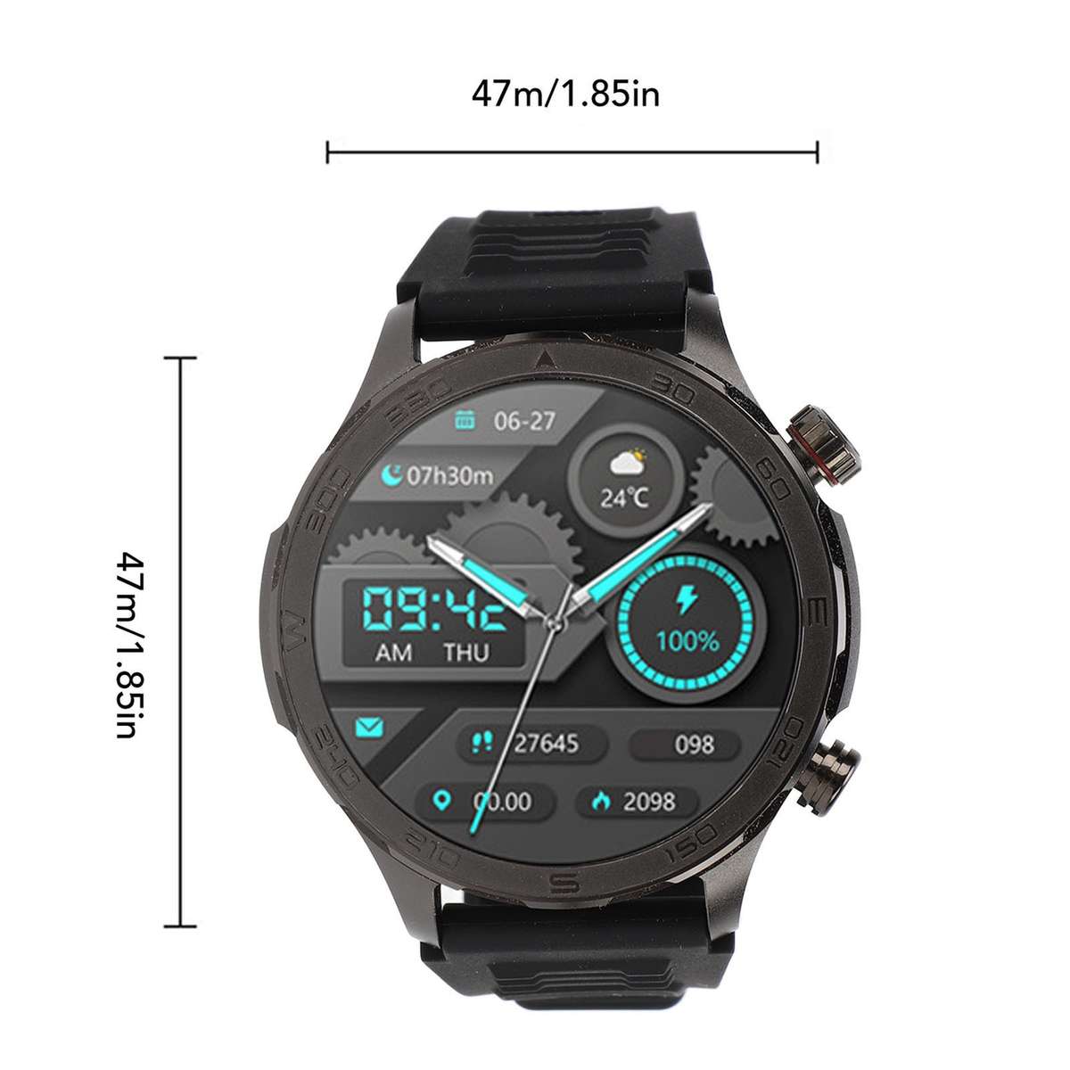 Smart Watch With Cordless Call 1.53in HD Full Touchscreen IP67 Waterproof Mu CHW