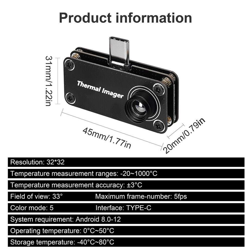 Infrared Thermal Imaging Camera IR Imager USB-Type-C For And Roid-Mobile-Ph